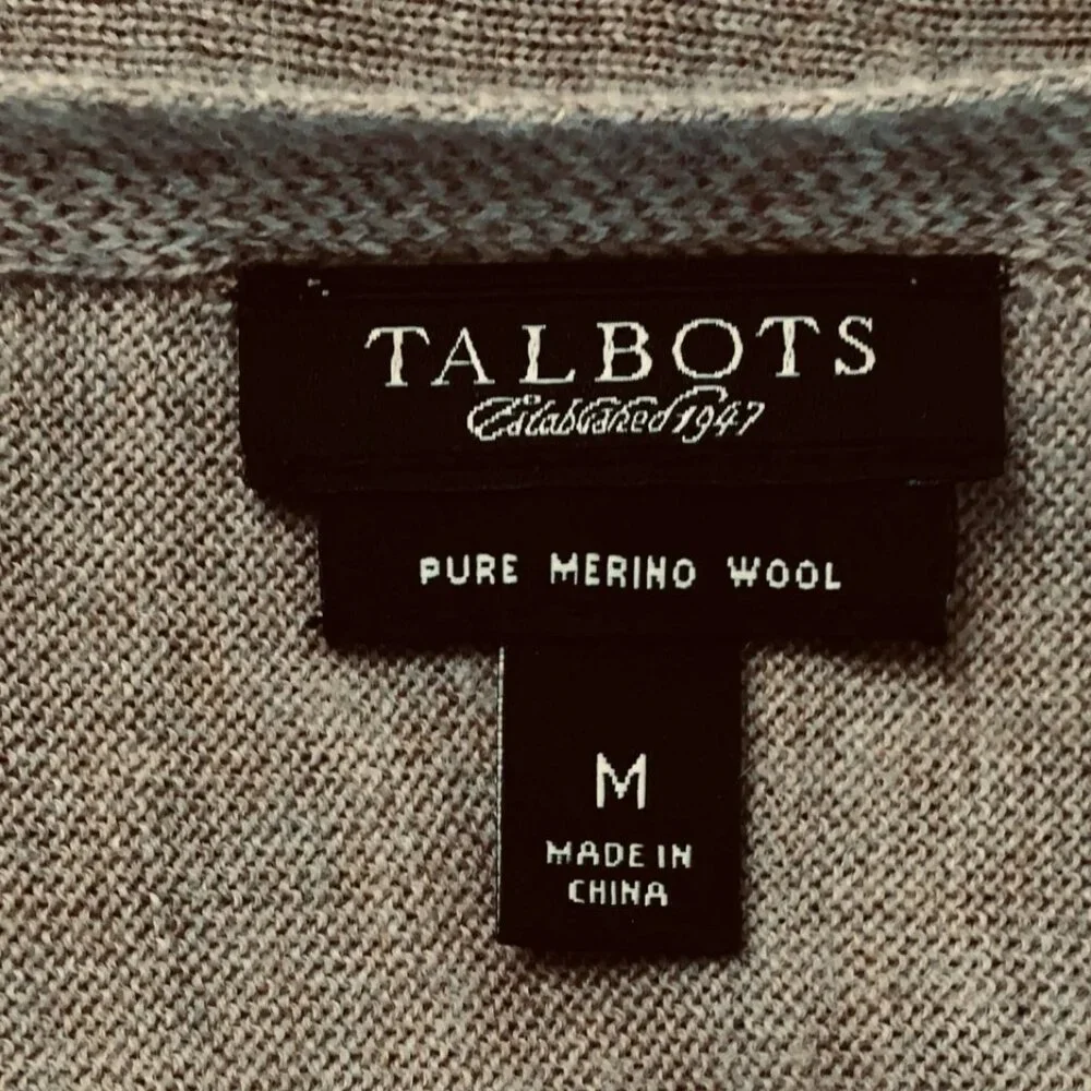 Talbots Classic Marino Wool Knit Poncho Sz M Pullover Luxury Layering Preppy